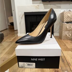 Nine West Black Leather Heels